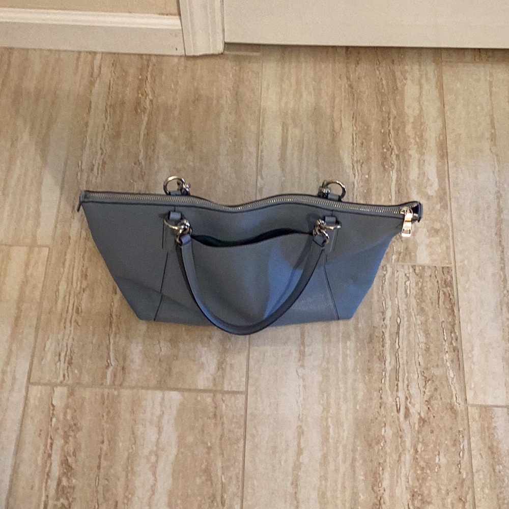Coach Light Blue Leather Tote - Picture 7 of 11